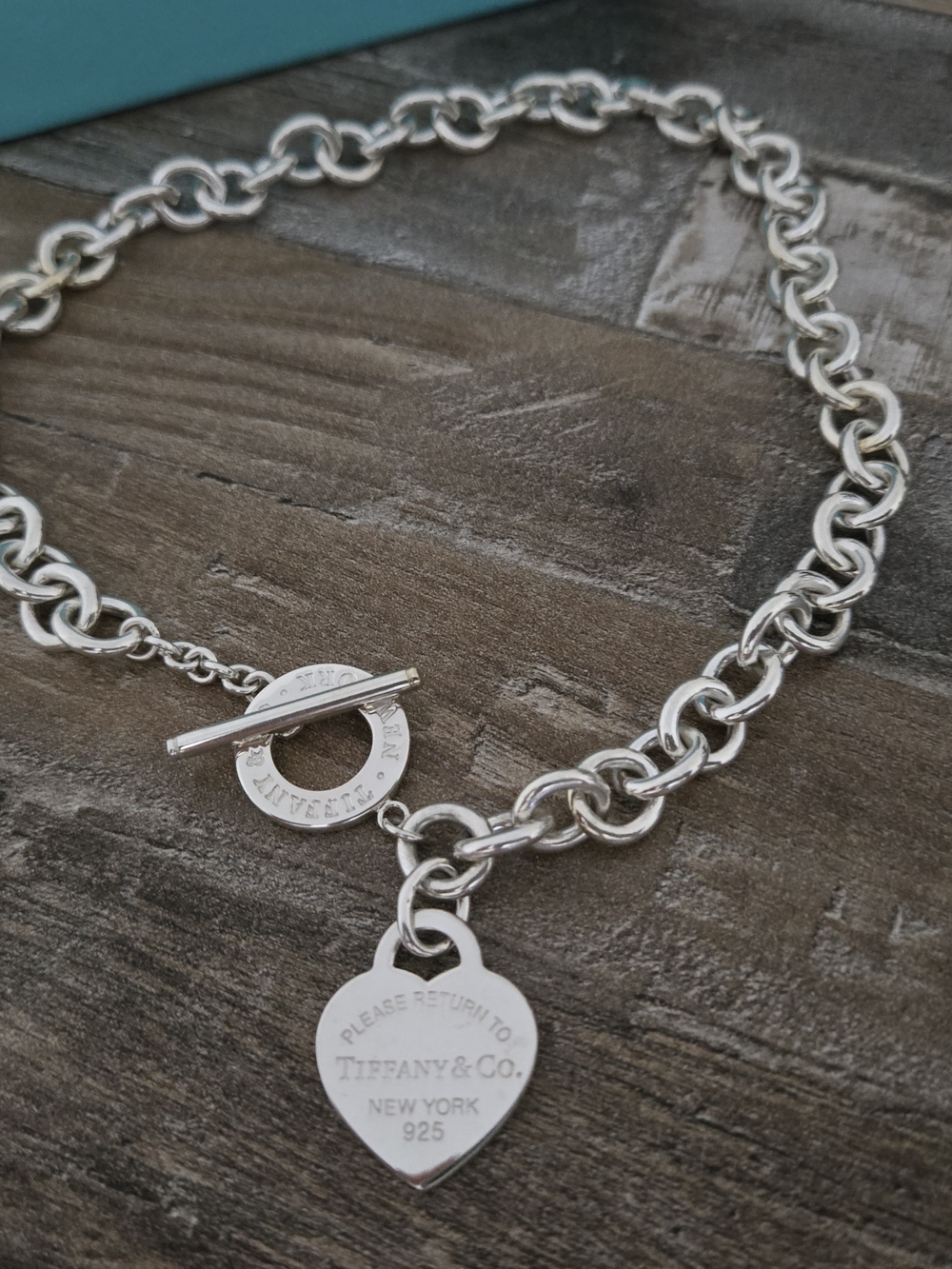 Tiffany & Co. Return to Tiffany Heart Tag Toggle Necklace. Silver